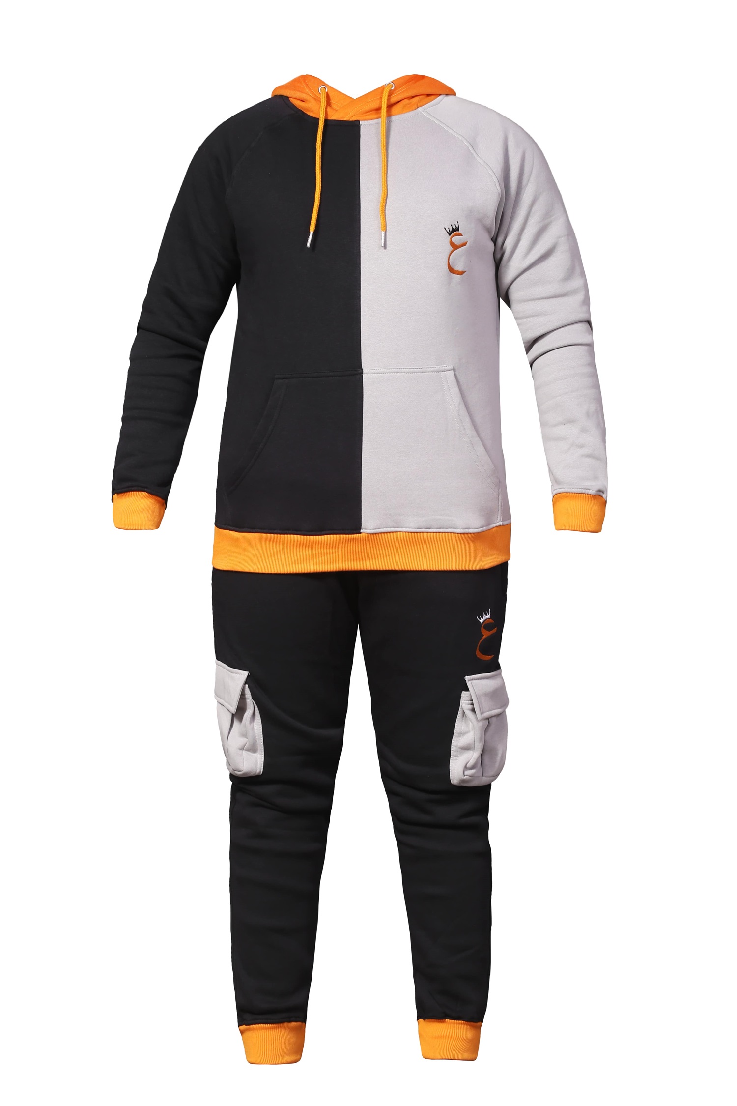 HT-004-Front White and Black Track Suit - Image 1